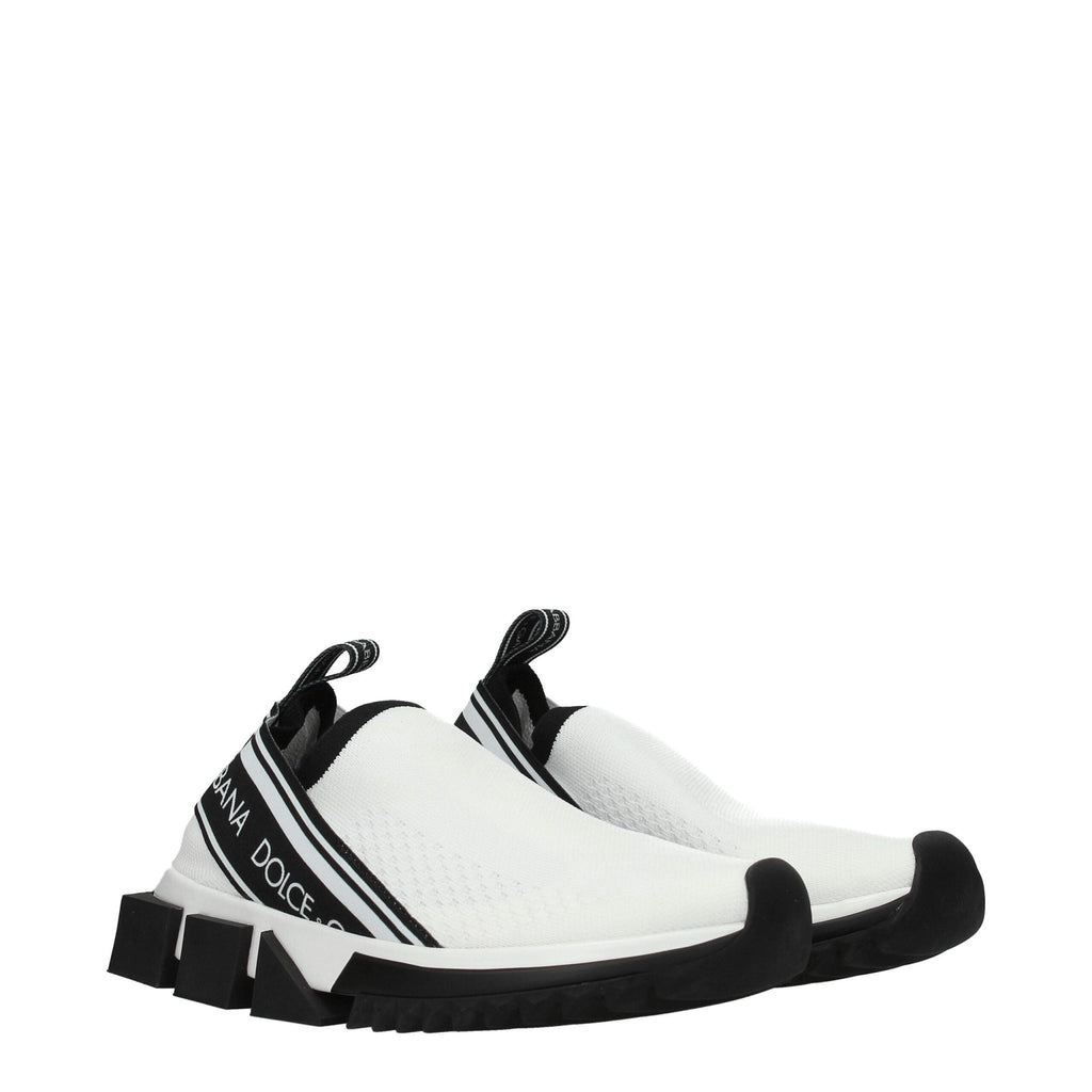 Dolce & Gabbana White Fabric Sneakers - Beyzy Store - Dolce & Gabbana