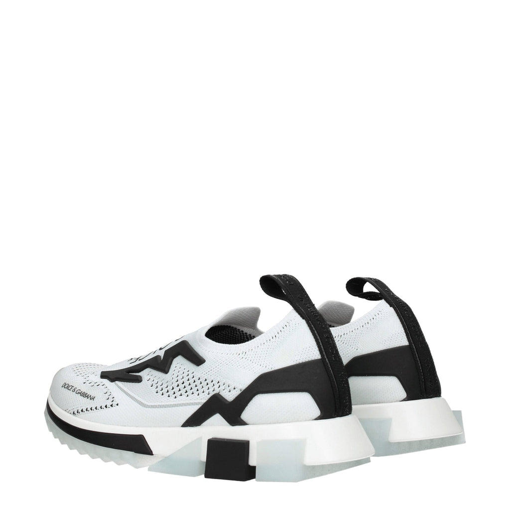 Dolce & Gabbana White Fabric Sneakers - Beyzy Store - Dolce & Gabbana