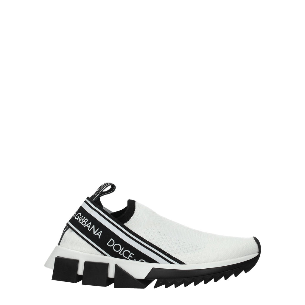 Dolce & Gabbana White Fabric Sneakers - Beyzy Store - Dolce & Gabbana