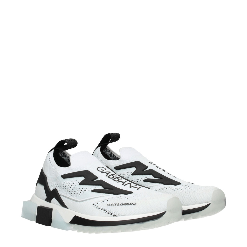 Dolce & Gabbana White Fabric Sneakers - Beyzy Store - Dolce & Gabbana