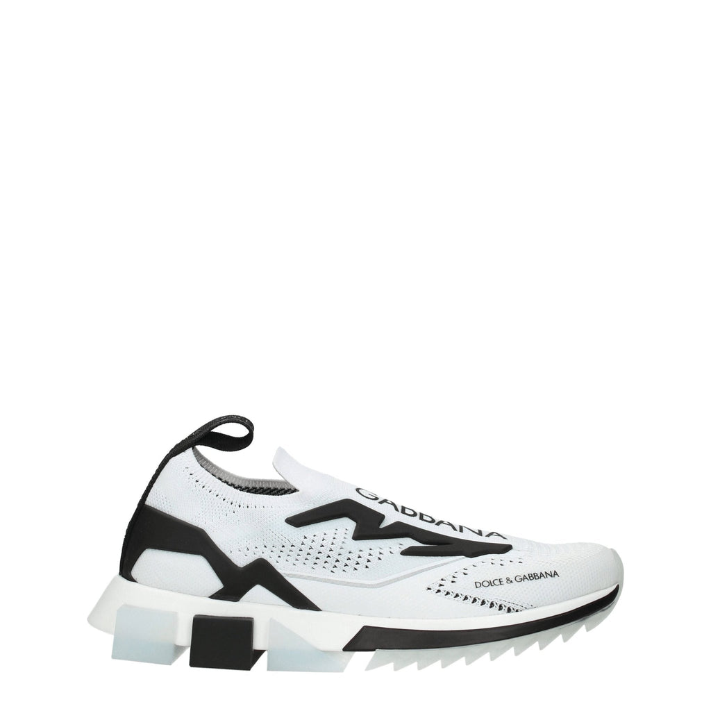 Dolce & Gabbana White Fabric Sneakers - Beyzy Store - Dolce & Gabbana