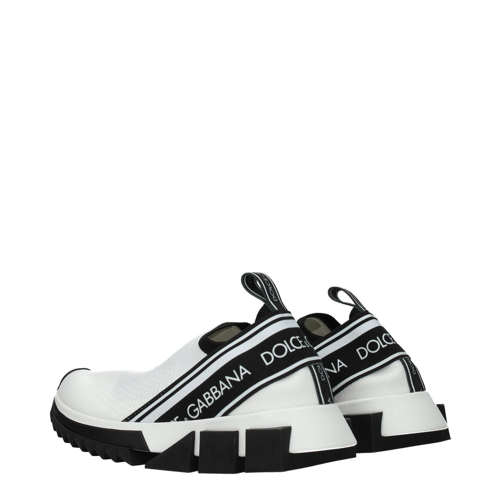Dolce & Gabbana White Fabric Sneakers - Beyzy Store - Dolce & Gabbana