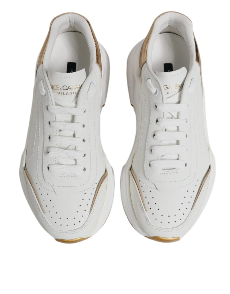 Dolce & Gabbana White Gold Daymaster Low Top Sneakers Shoes - Beyzy Store - Dolce & Gabbana