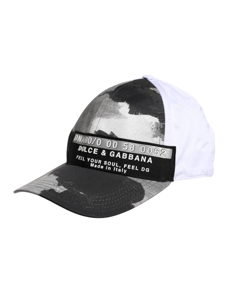 Dolce & Gabbana White Gray Camouflage 6 Panels Baseball Cap - Beyzy Store - Dolce & Gabbana