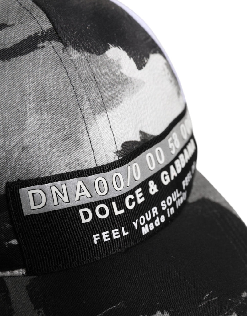 Dolce & Gabbana White Gray Camouflage 6 Panels Baseball Cap - Beyzy Store - Dolce & Gabbana