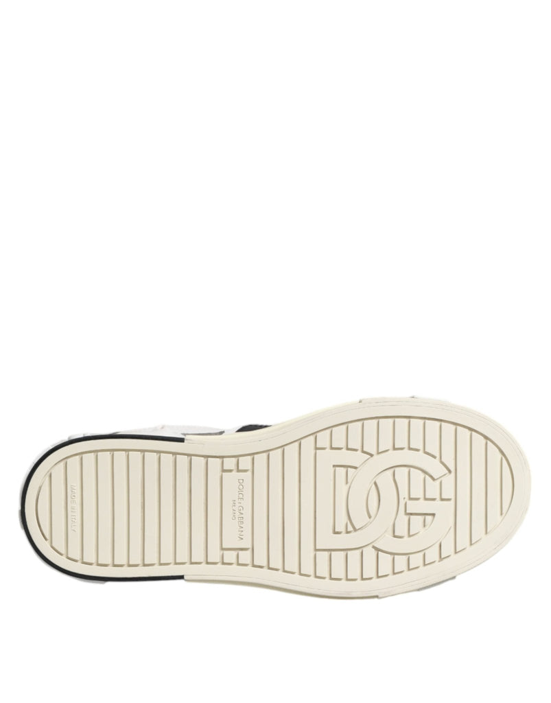 Dolce & Gabbana White Leather Custom 2.Zero Sneakers Shoes - Beyzy Store - Dolce & Gabbana