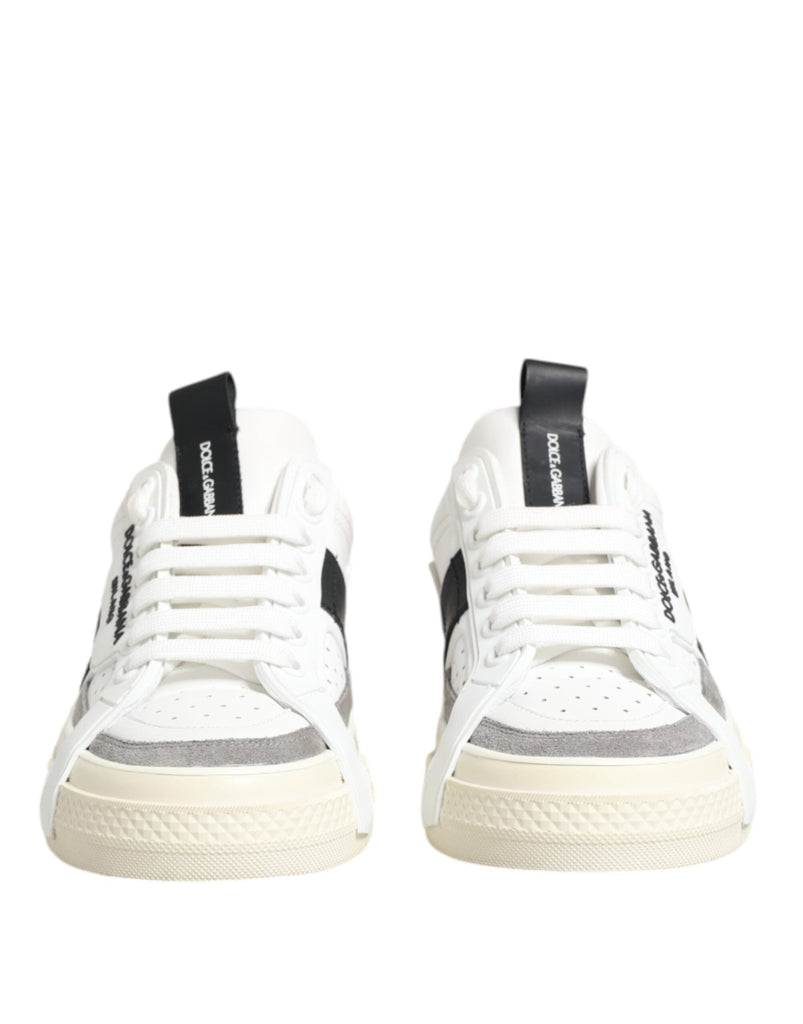Dolce & Gabbana White Leather Custom 2.Zero Sneakers Shoes - Beyzy Store - Dolce & Gabbana