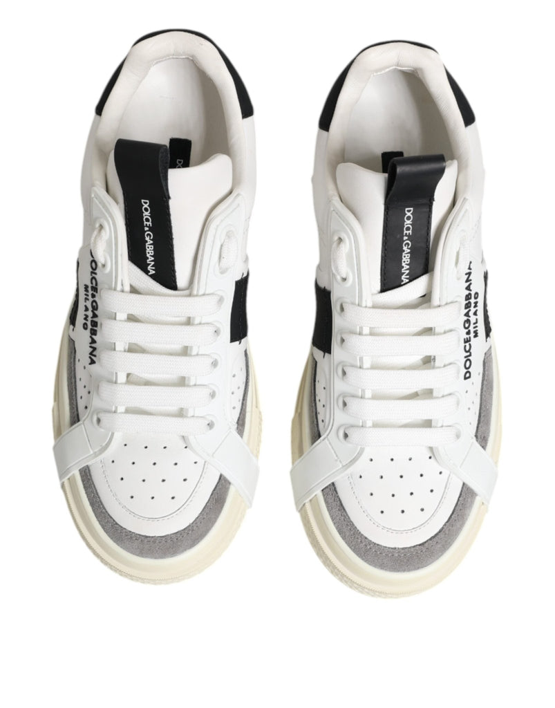 Dolce & Gabbana White Leather Custom 2.Zero Sneakers Shoes - Beyzy Store - Dolce & Gabbana
