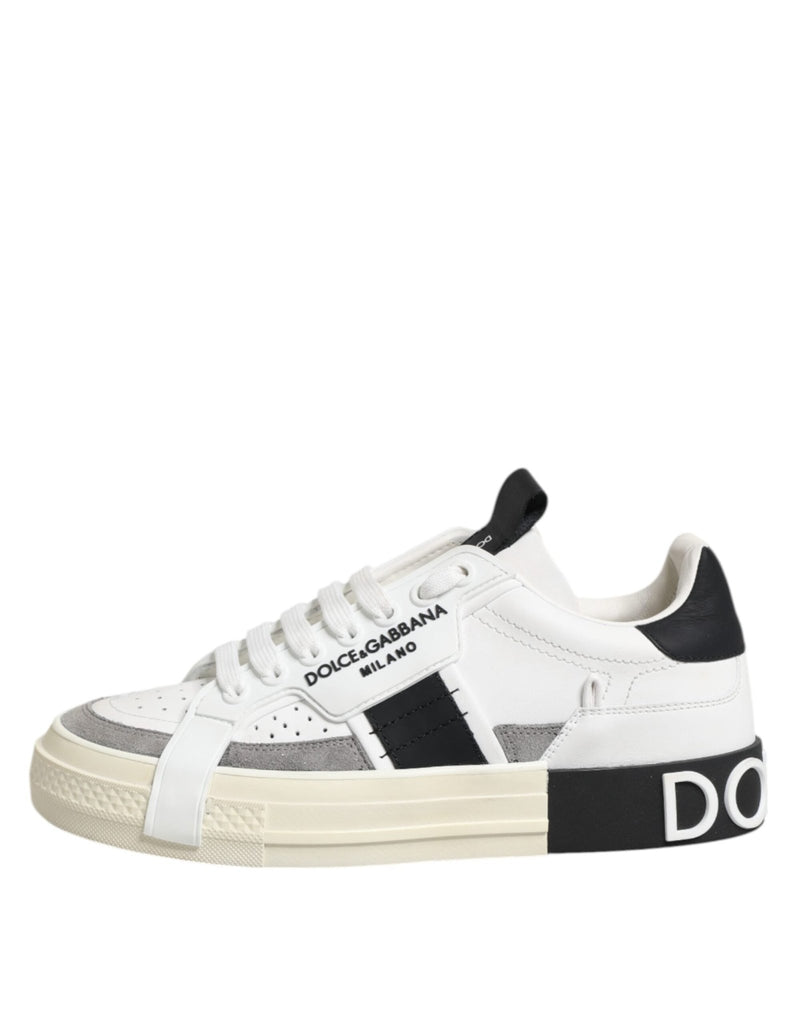 Dolce & Gabbana White Leather Custom 2.Zero Sneakers Shoes - Beyzy Store - Dolce & Gabbana
