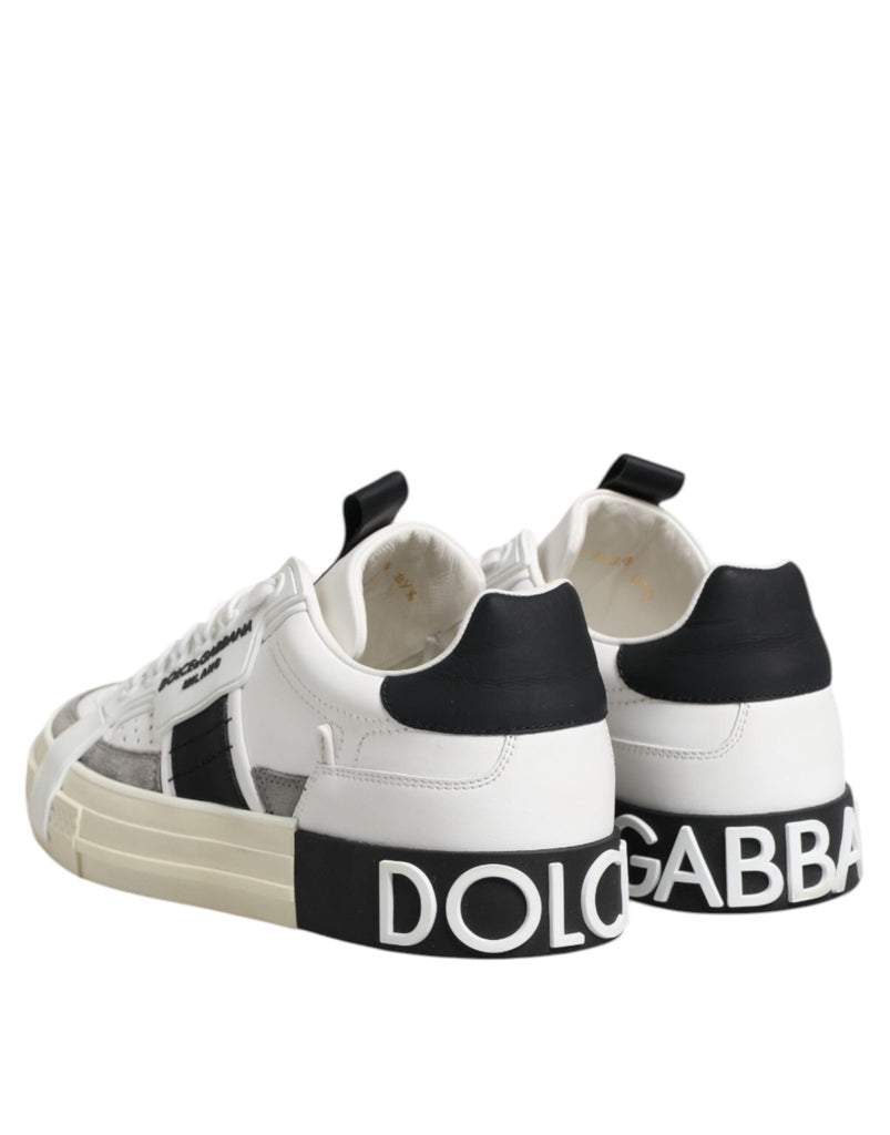 Dolce & Gabbana White Leather Custom 2.Zero Sneakers Shoes - Beyzy Store - Dolce & Gabbana
