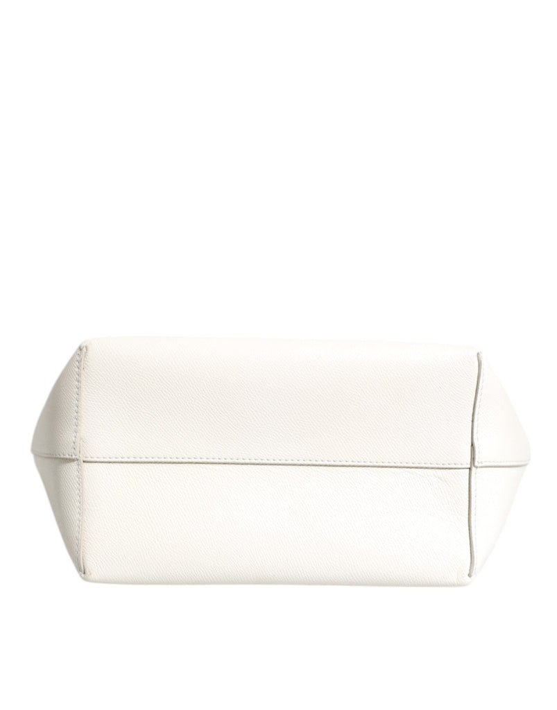 Dolce & Gabbana White Leather #DG BEATRICE Top Handle Tote Bag - Beyzy Store - Dolce & Gabbana