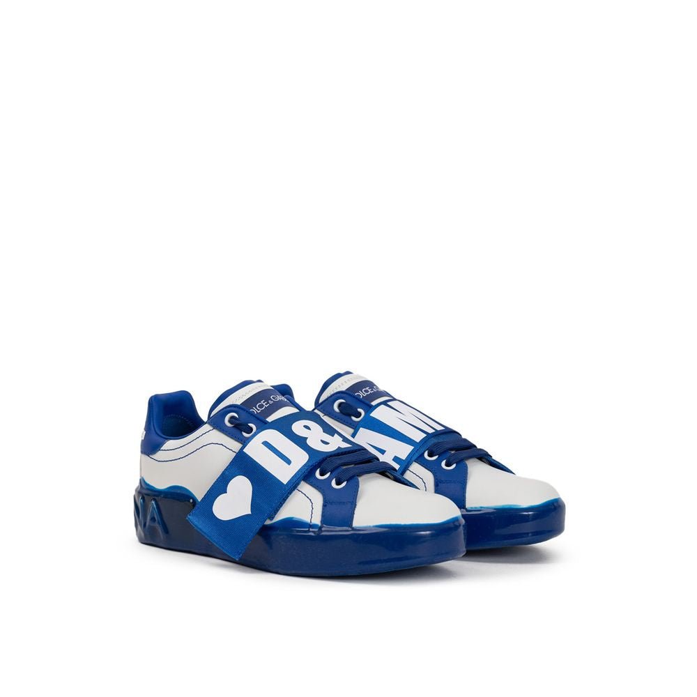 Dolce & Gabbana White Leather Low Top - Beyzy Store - Dolce & Gabbana