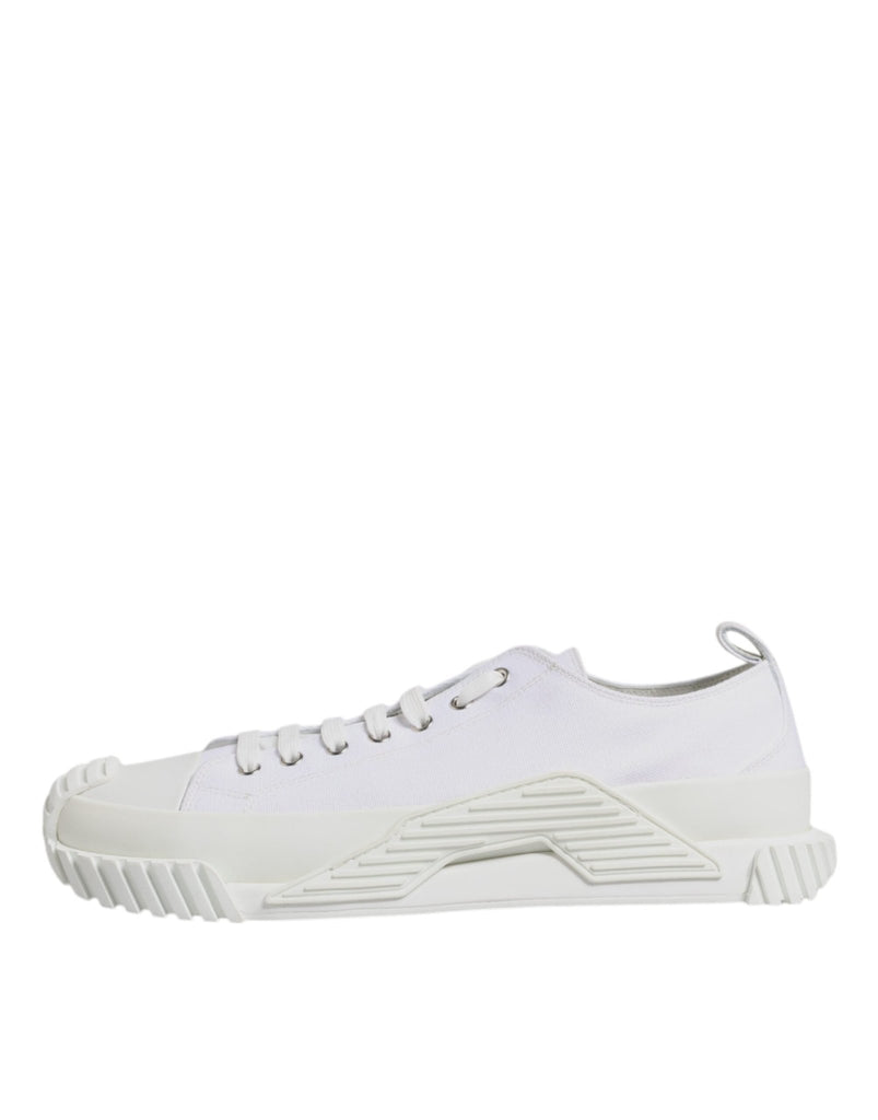 Dolce & Gabbana White Leather Low Top NS1 Sneakers Shoes - Beyzy Store - Dolce & Gabbana