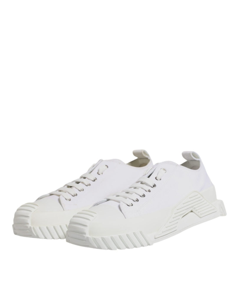 Dolce & Gabbana White Leather Low Top NS1 Sneakers Shoes - Beyzy Store - Dolce & Gabbana