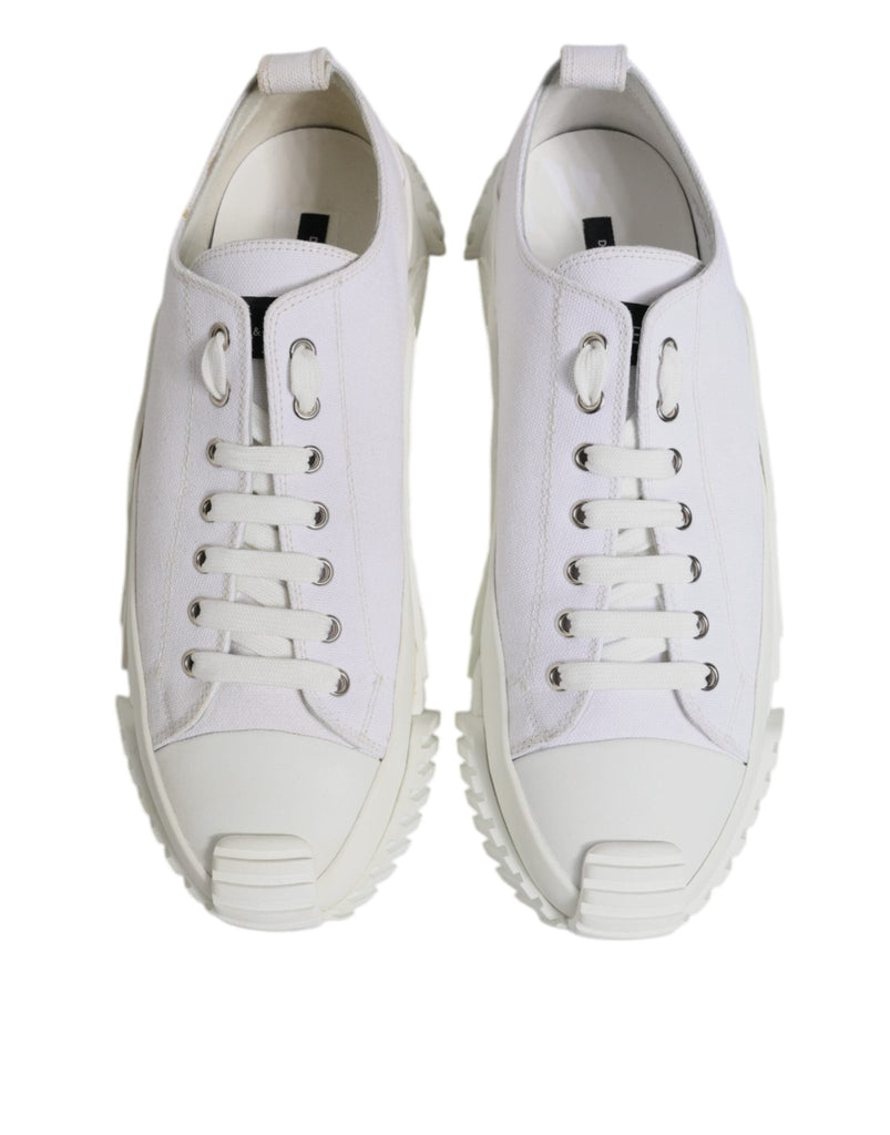 Dolce & Gabbana White Leather Low Top NS1 Sneakers Shoes - Beyzy Store - Dolce & Gabbana