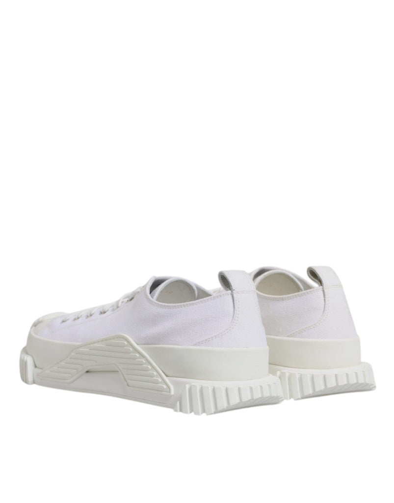 Dolce & Gabbana White Leather Low Top NS1 Sneakers Shoes - Beyzy Store - Dolce & Gabbana