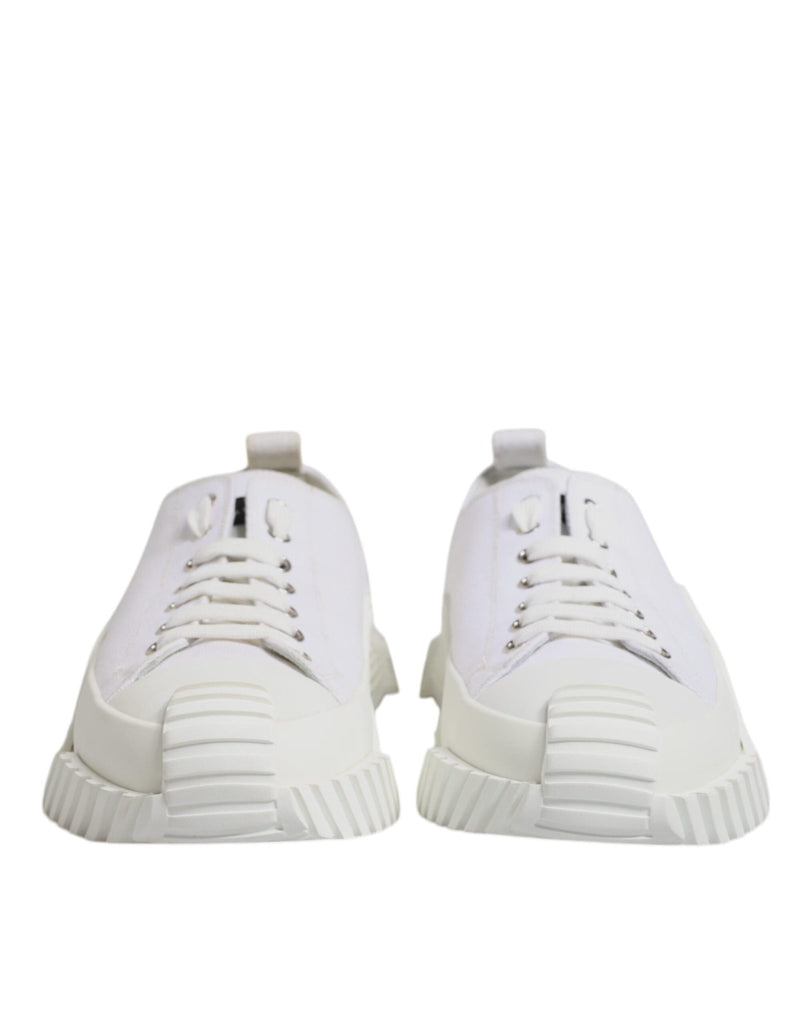 Dolce & Gabbana White Leather Low Top NS1 Sneakers Shoes - Beyzy Store - Dolce & Gabbana