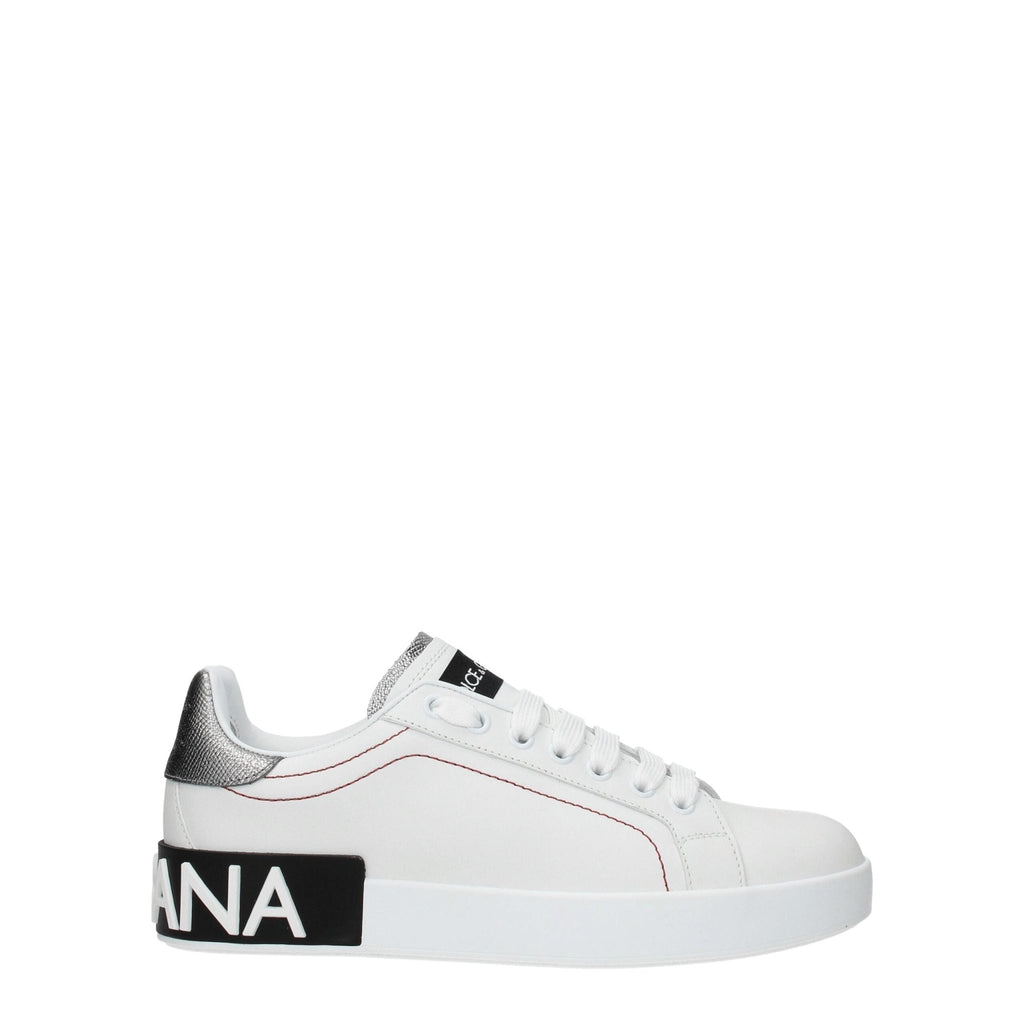 Dolce & Gabbana White Leather Low Tops - Beyzy Store - Dolce & Gabbana