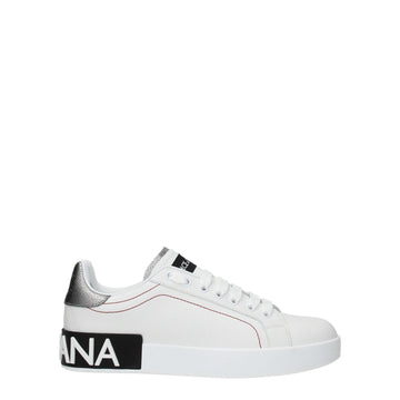 Dolce & Gabbana White Leather Low Tops - Beyzy Store - Dolce & Gabbana