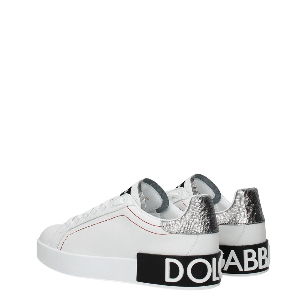 Dolce & Gabbana White Leather Low Tops - Beyzy Store - Dolce & Gabbana