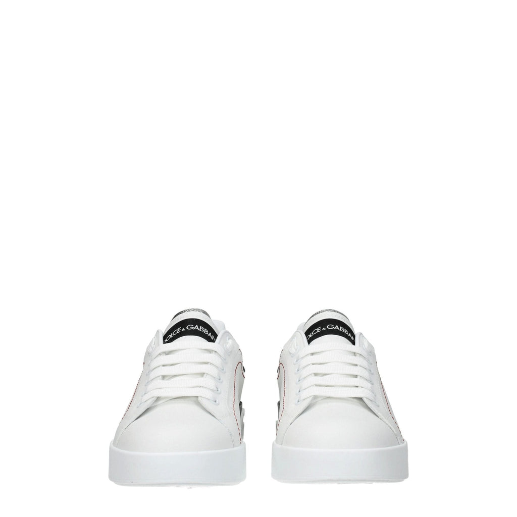 Dolce & Gabbana White Leather Low Tops - Beyzy Store - Dolce & Gabbana
