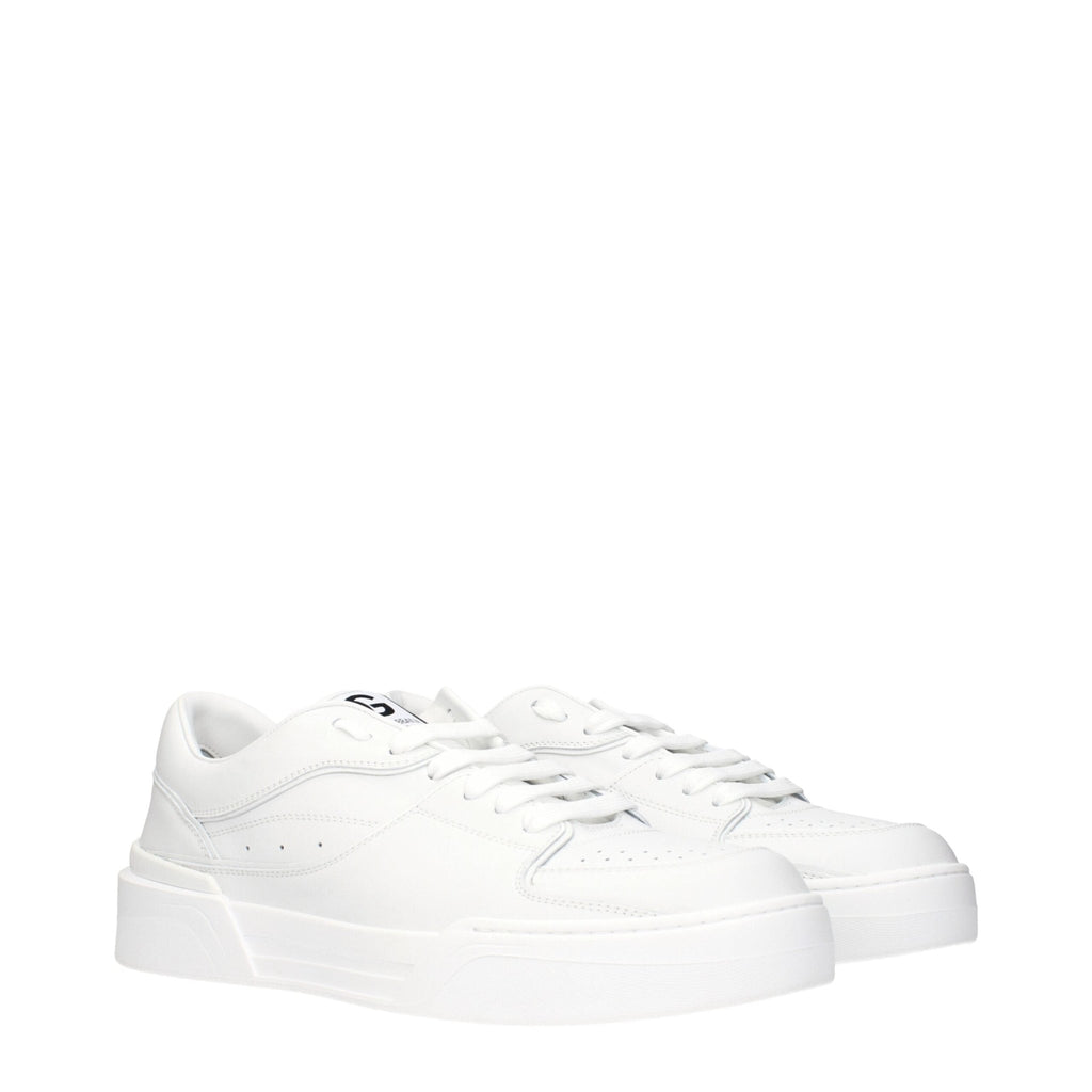 Dolce & Gabbana White Leather Low Tops - Beyzy Store - Dolce & Gabbana