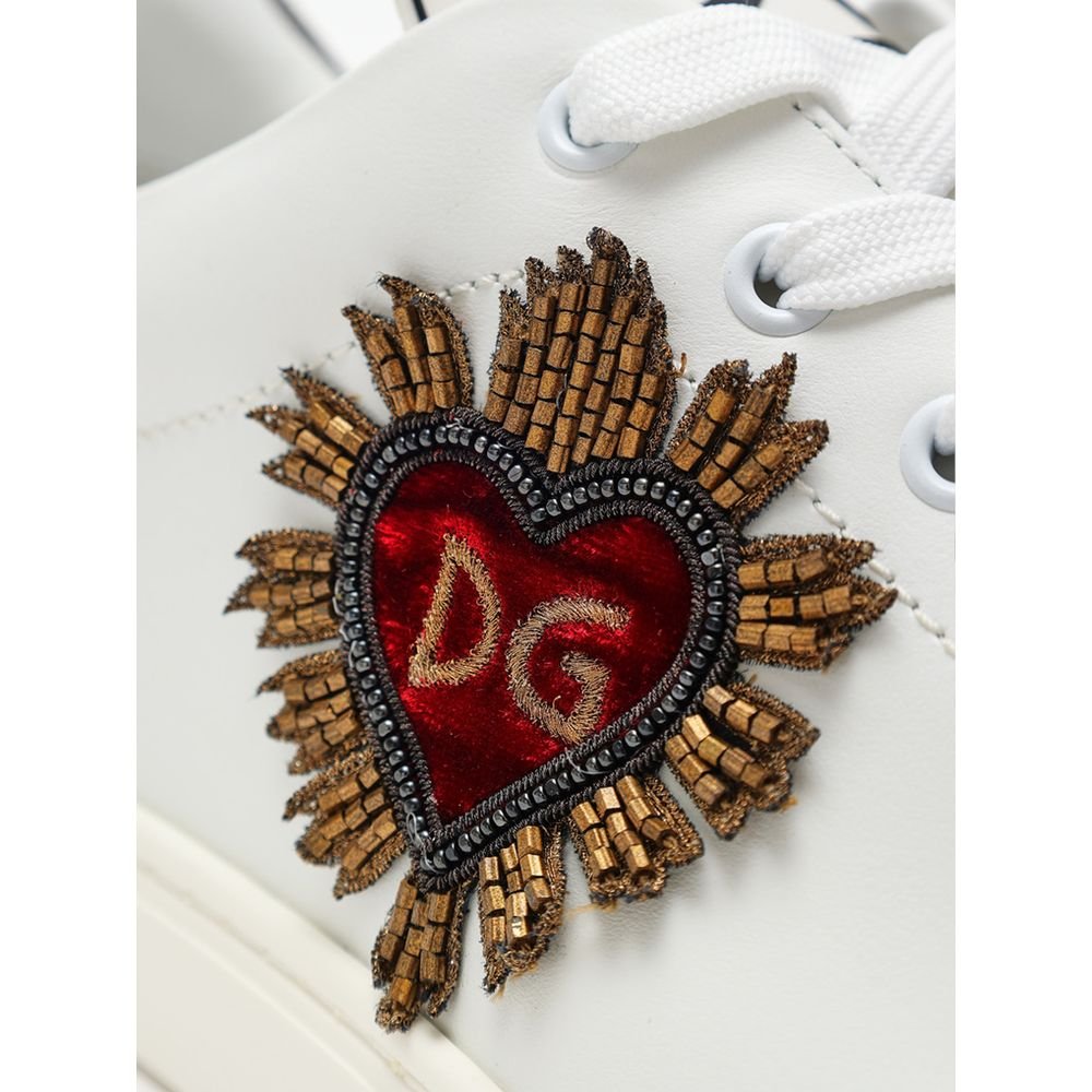 Dolce & Gabbana White Leather Sneaker - Beyzy Store - Dolce & Gabbana