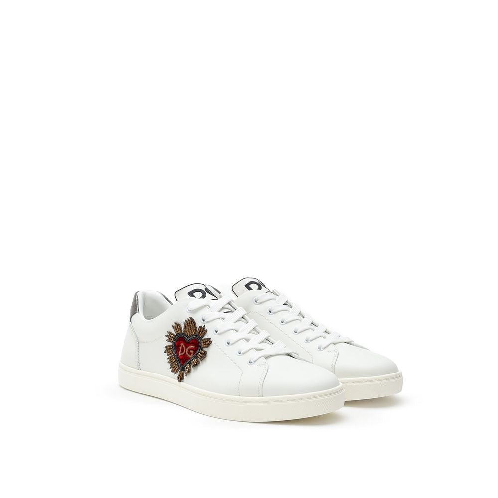 Dolce & Gabbana White Leather Sneaker - Beyzy Store - Dolce & Gabbana