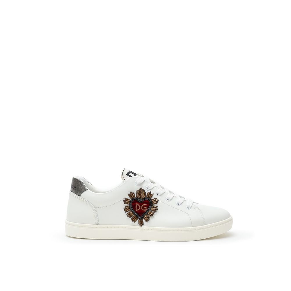 Dolce & Gabbana White Leather Sneaker - Beyzy Store - Dolce & Gabbana
