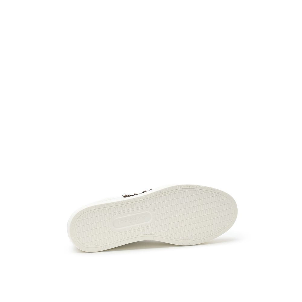 Dolce & Gabbana White Leather Sneaker - Beyzy Store - Dolce & Gabbana