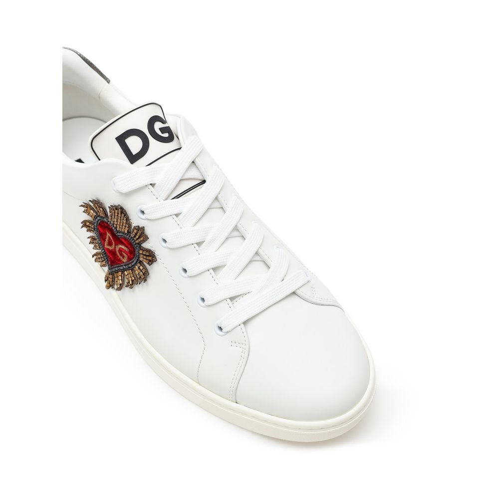 Dolce & Gabbana White Leather Sneaker - Beyzy Store - Dolce & Gabbana