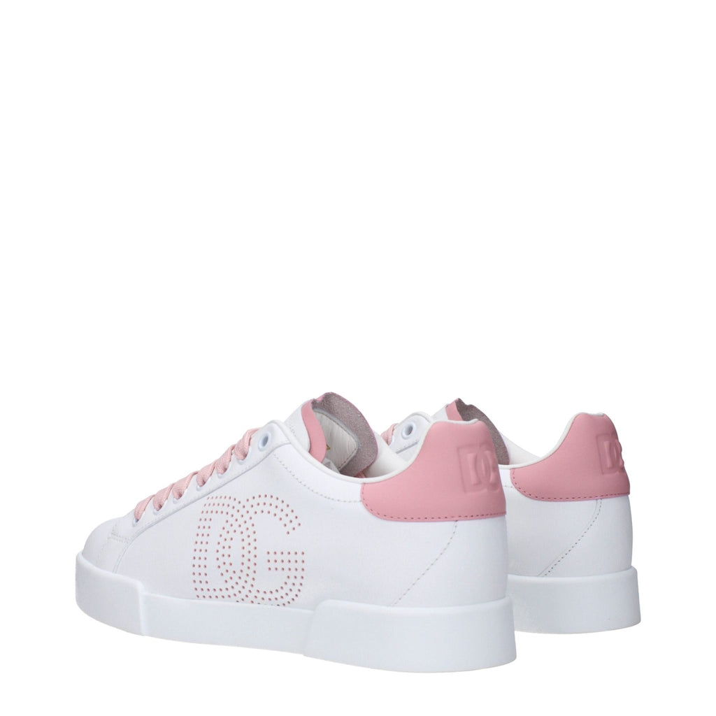 Dolce & Gabbana White Leather Sneakers - Beyzy Store - Dolce & Gabbana