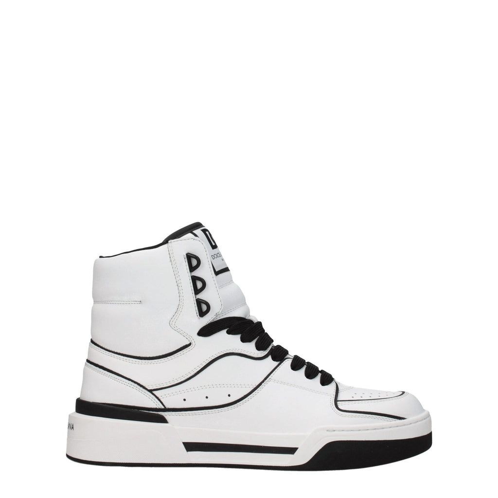 Dolce & Gabbana White Leather Sneakers - Beyzy Store - Dolce & Gabbana