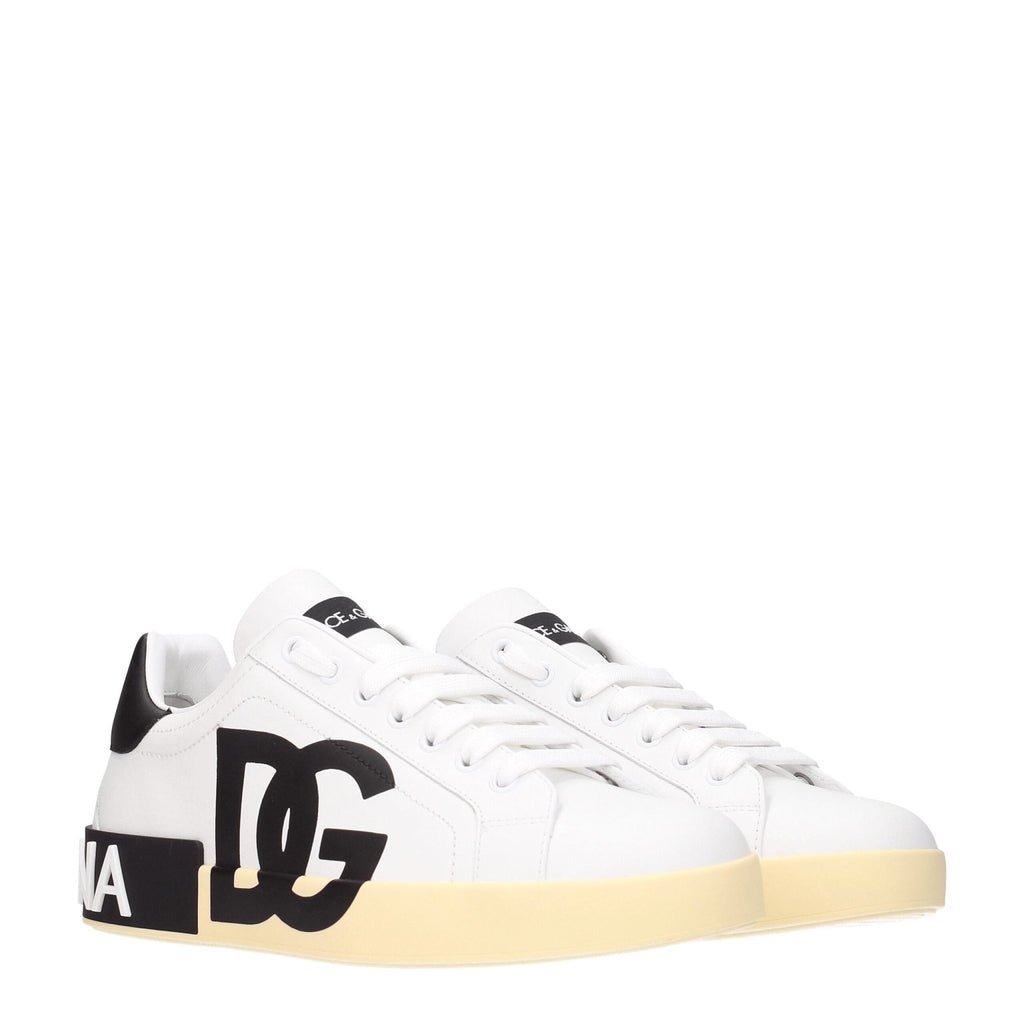 Dolce & Gabbana White Leather Sneakers - Beyzy Store - Dolce & Gabbana