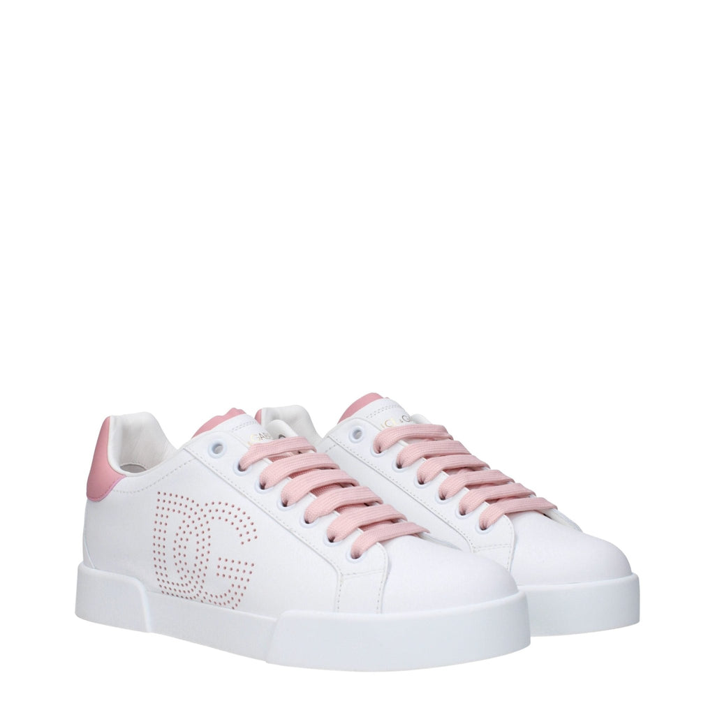 Dolce & Gabbana White Leather Sneakers - Beyzy Store - Dolce & Gabbana