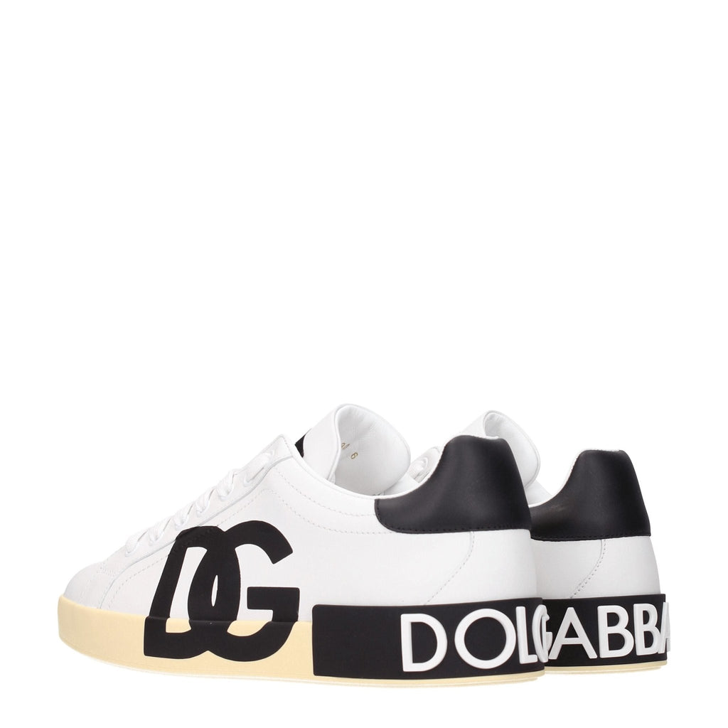 Dolce & Gabbana White Leather Sneakers - Beyzy Store - Dolce & Gabbana