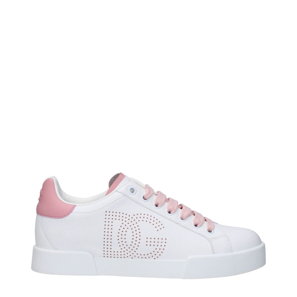 Dolce & Gabbana White Leather Sneakers - Beyzy Store - Dolce & Gabbana