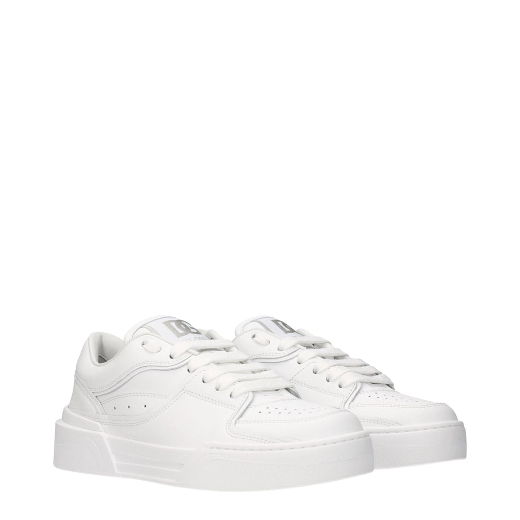 Dolce & Gabbana White Leather Sneakers - Beyzy Store - Dolce & Gabbana
