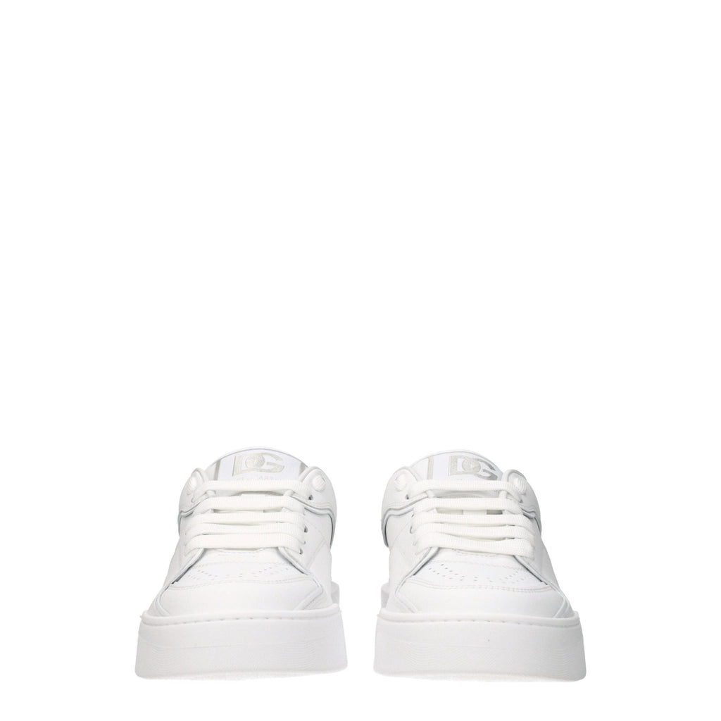 Dolce & Gabbana White Leather Sneakers - Beyzy Store - Dolce & Gabbana
