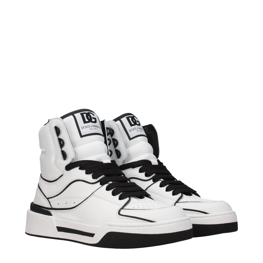 Dolce & Gabbana White Leather Sneakers - Beyzy Store - Dolce & Gabbana
