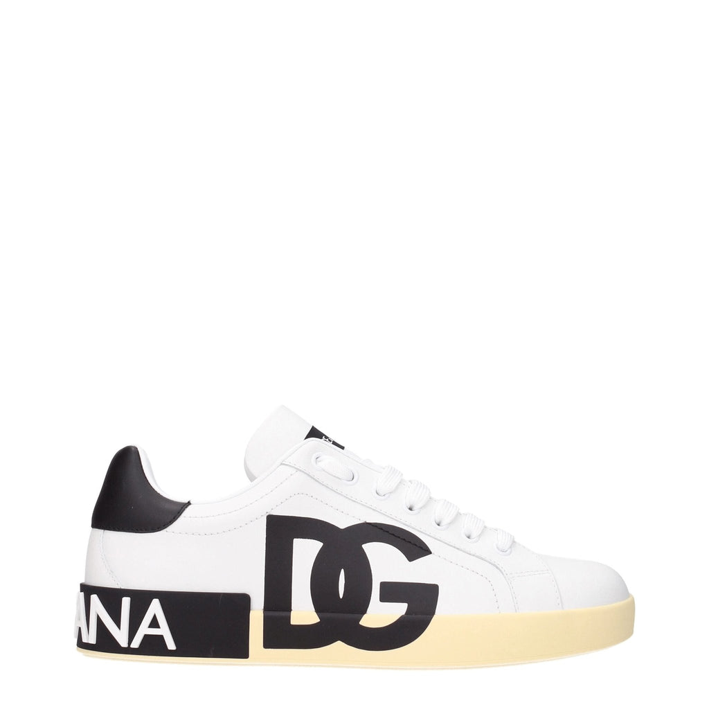 Dolce & Gabbana White Leather Sneakers - Beyzy Store - Dolce & Gabbana