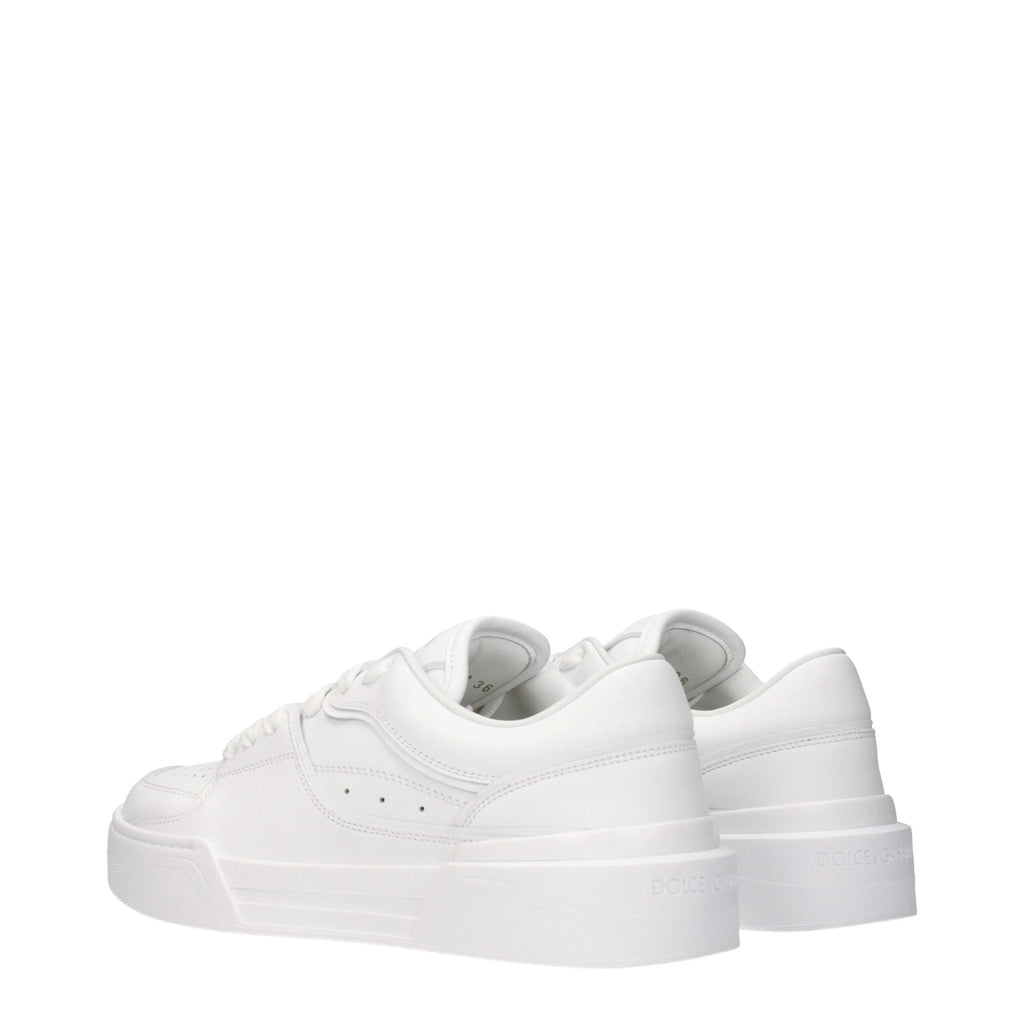 Dolce & Gabbana White Leather Sneakers - Beyzy Store - Dolce & Gabbana