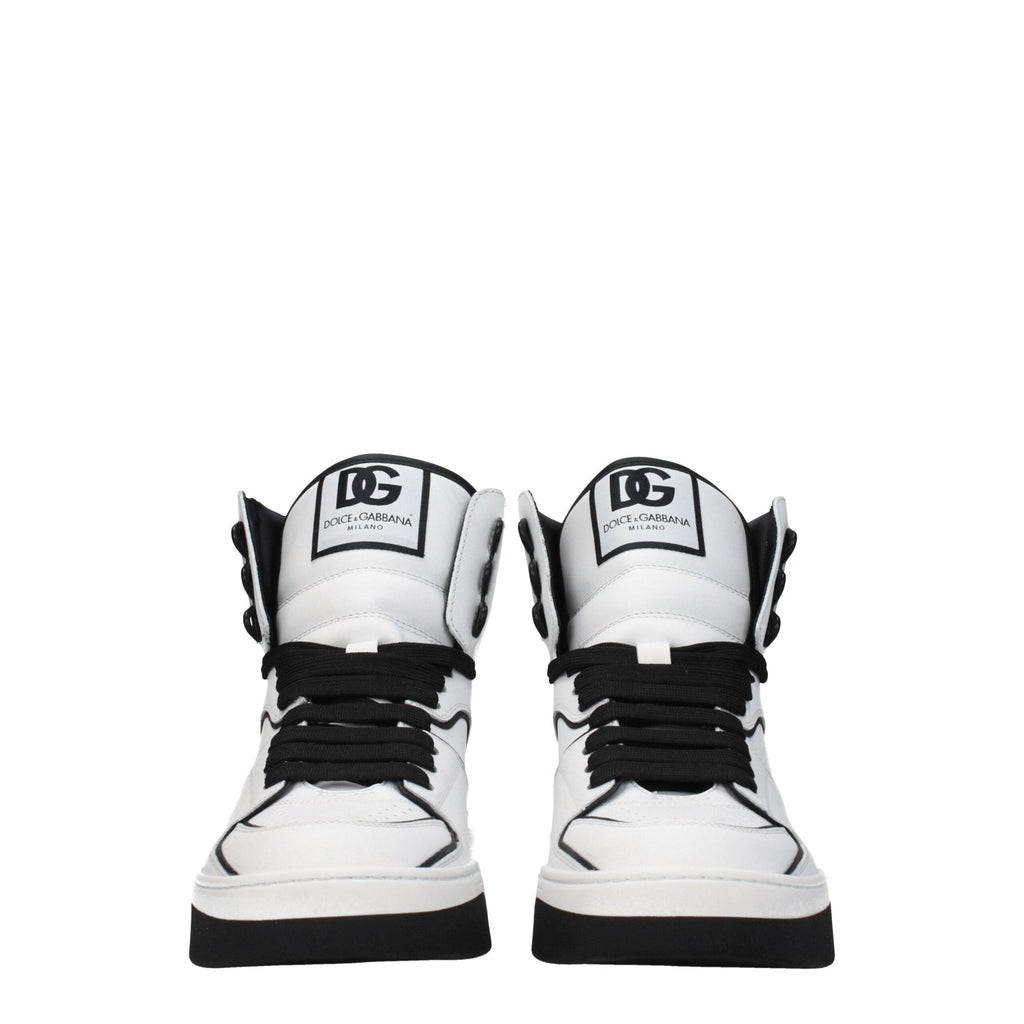 Dolce & Gabbana White Leather Sneakers - Beyzy Store - Dolce & Gabbana