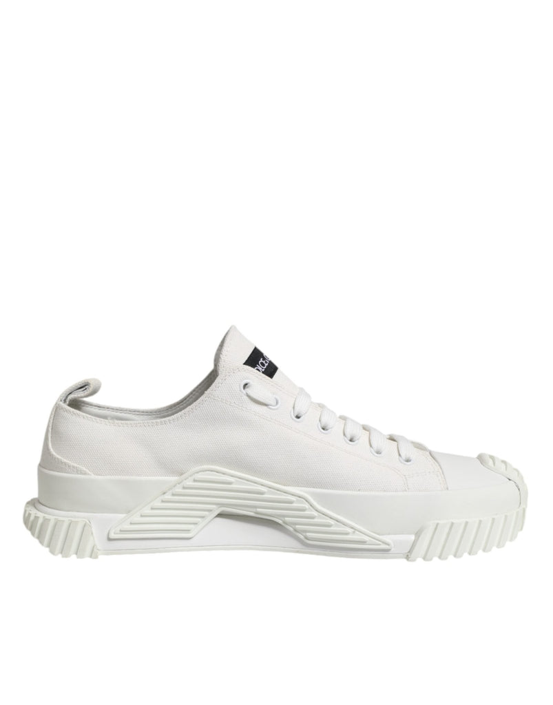 Dolce & Gabbana White Logo Graffiti Low Top Sneakers Shoes - Beyzy Store - Dolce & Gabbana