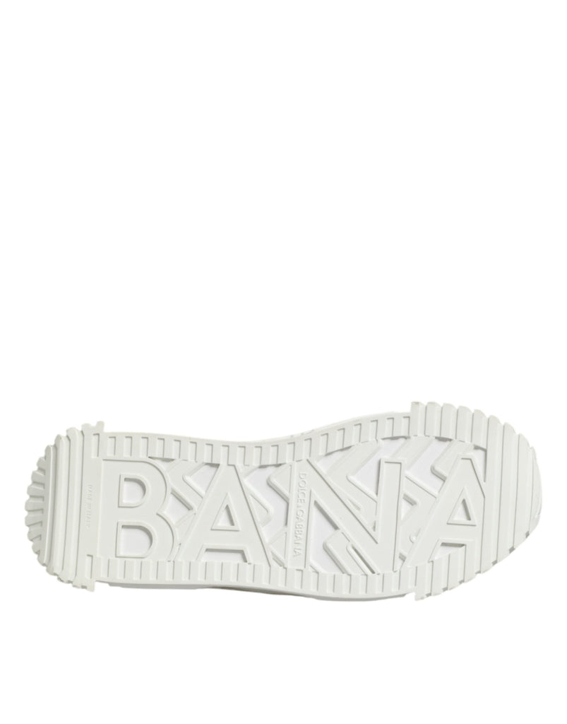 Dolce & Gabbana White Logo Graffiti Low Top Sneakers Shoes - Beyzy Store - Dolce & Gabbana
