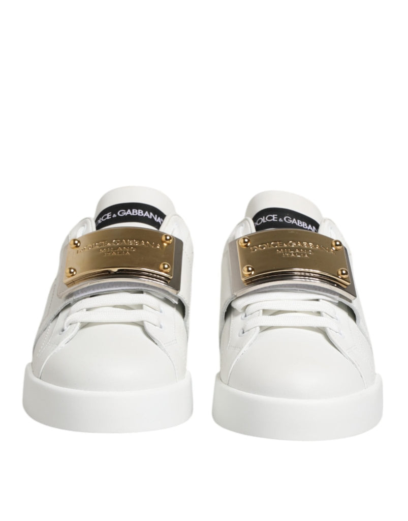 Dolce & Gabbana White Logo Plaque Low Top Men Sneakers Shoes - Beyzy Store - Dolce & Gabbana