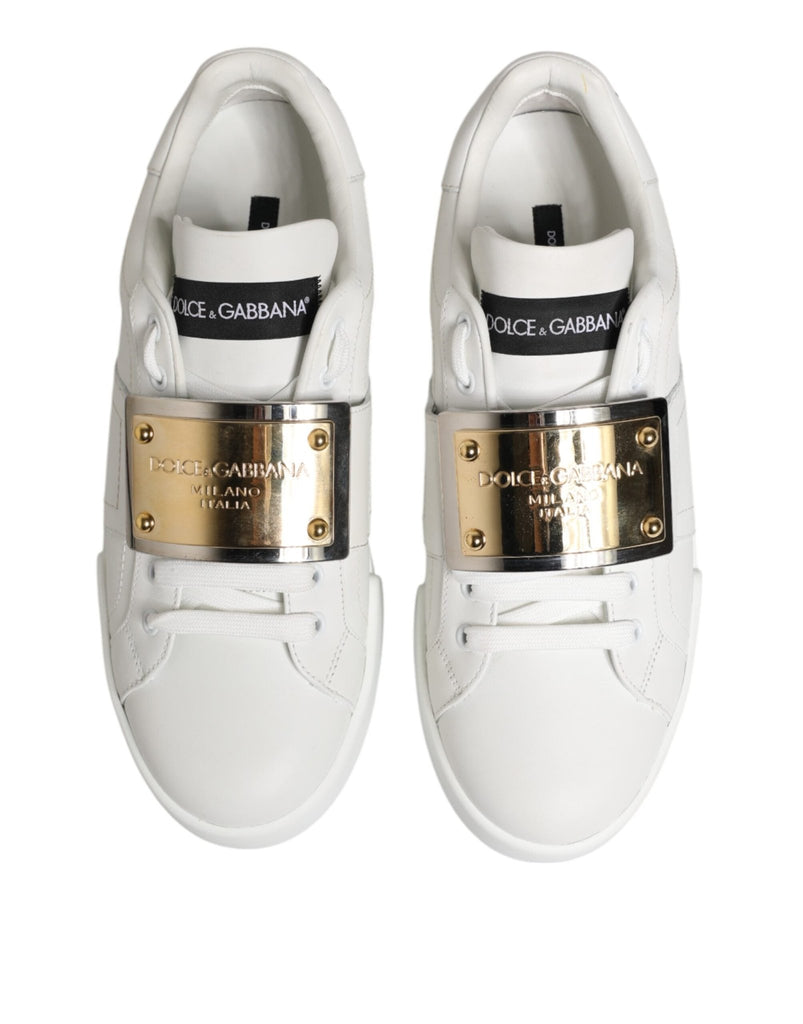 Dolce & Gabbana White Logo Plaque Low Top Men Sneakers Shoes - Beyzy Store - Dolce & Gabbana