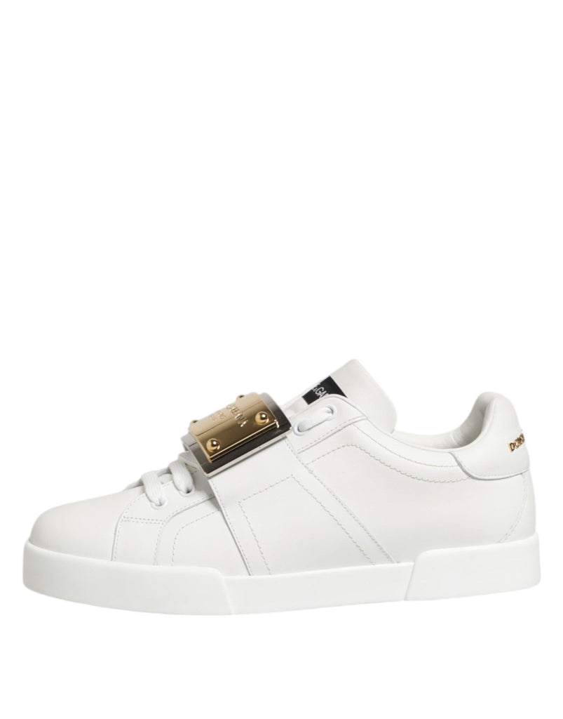 Dolce & Gabbana White Logo Plaque Low Top Men Sneakers Shoes - Beyzy Store - Dolce & Gabbana