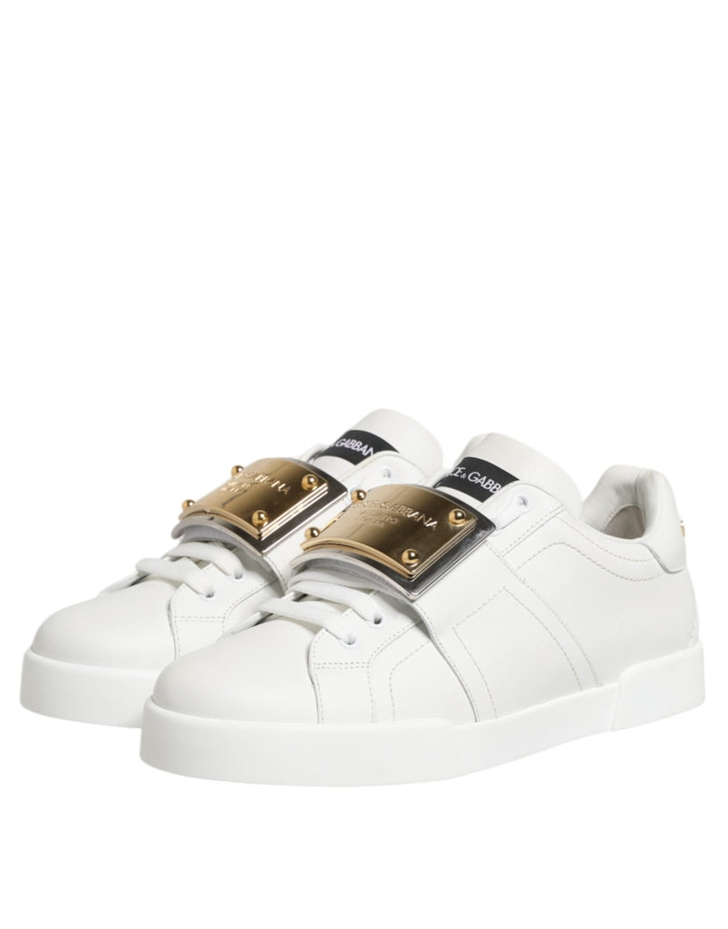 Dolce & Gabbana White Logo Plaque Low Top Men Sneakers Shoes - Beyzy Store - Dolce & Gabbana