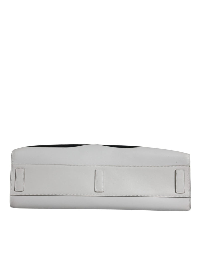 Dolce & Gabbana White Logo Print DG Daily Calfskin Shopping Tote Bag - Beyzy Store - Dolce & Gabbana
